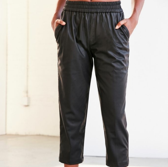 Urban Outfitters Pants - Urban Outfitters Tegan Leather Track Pants